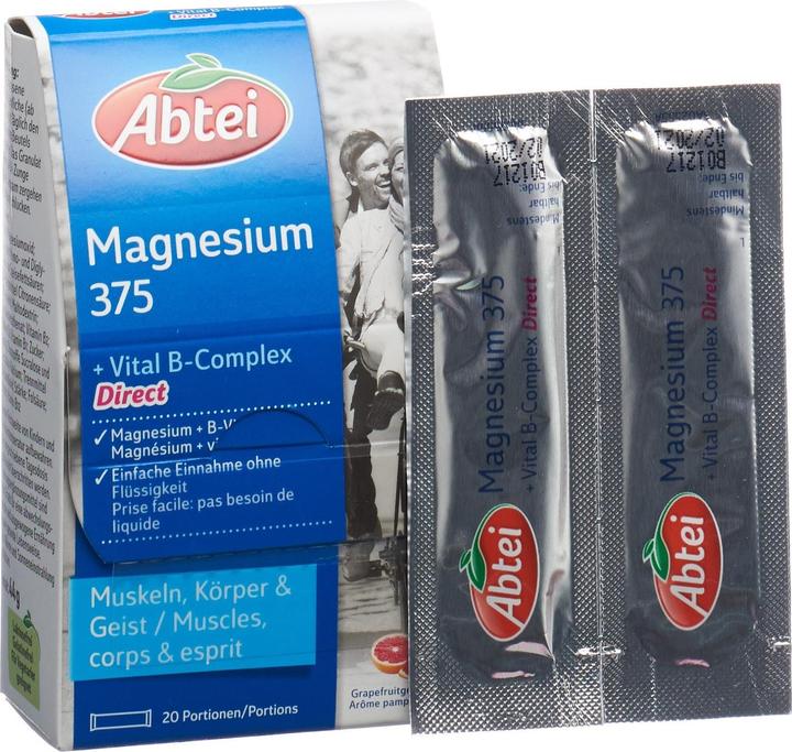 Produktbild Abtei Magnesium 375 + Vitamin B Komplex (20 Stk) (1 Stück, Granulat, 44 g)