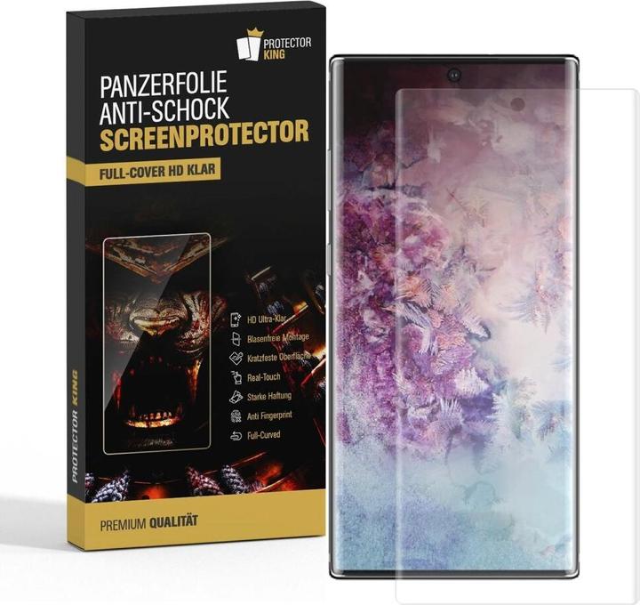 Produktbild Protectorking 1x Panzerfolie Anti-Shock Full Cover HD Klar (1 Stück, Samsung Galaxy Note 10 Plus)