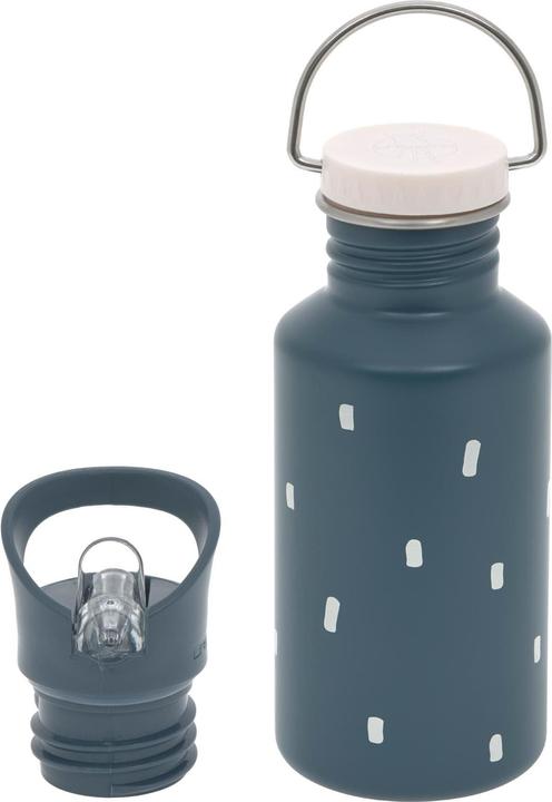 Lässig Edelstahl Kinder Trinkflasche 500 ml - Happy Prints, Dunkelblau (0.50 l)