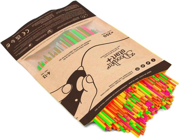 3Doodler Filament Start+ 250 rouge fluo orange fluo vert fluo jaune fluo rose fluo / Neon compostable (2.50 mm, 1 g, Multicolore)