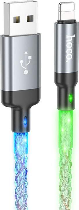 Produktbild Hoco Cable cable USB A to Lightning 2,4A U112 1 m gray (1 m, USB 3.0, 18 W)
