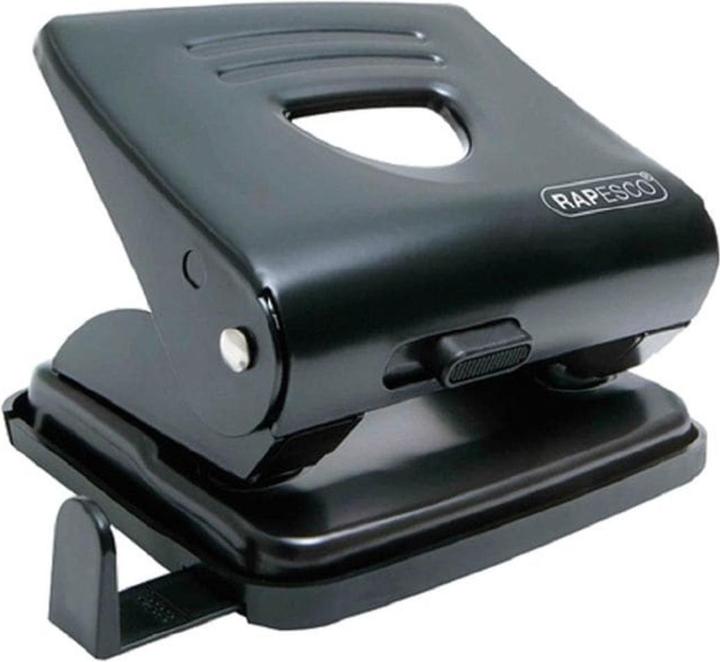 Actual product image Rapesco 1030 825 2-fold metal punch, 25 sheet punch capacity, black