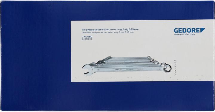 Produktbild Gedore 7 XL-080 Ring-Maulschlüssel-Satz, extra lang, 8-teilig 8-19 mm (19 mm)