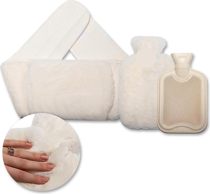 Hermex Wärmegürtel- und Wärmflaschen-Set Handwärmer Bauchwärmer Heizflasche (0.80 l)