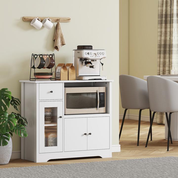 Actual product image Homcom Mikrowellenschrank Spanplatte Weiss