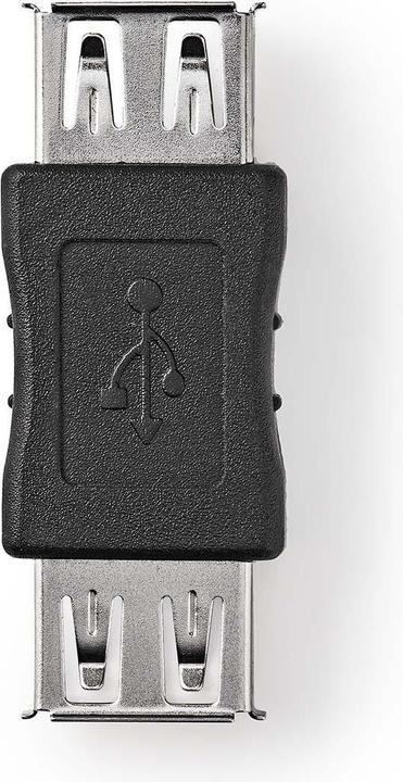 Nedis USB-Adapter USB 2.0 USB-A Buchse USB-A Buchse Vernickelt Gerade PVC ABS Schwarz Box Schwarz (USB-A, 4.30 cm)