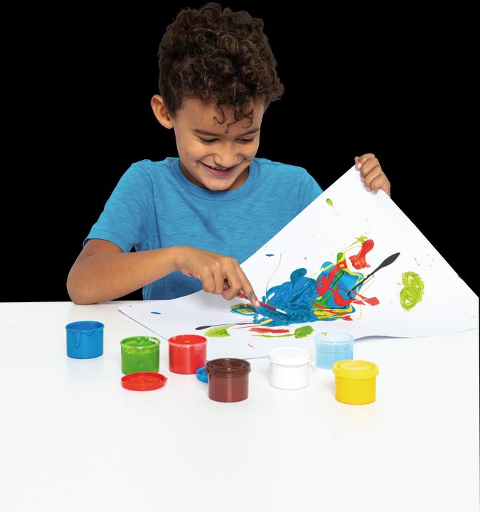 Produktbild Jovi Plakatfarbe Tempera Schuleset VE=7 Farben a 35ml + Pinsel (Gelb, Braun, Weiss, Schwarz, Rot, Blau, Grün, 245 ml)
