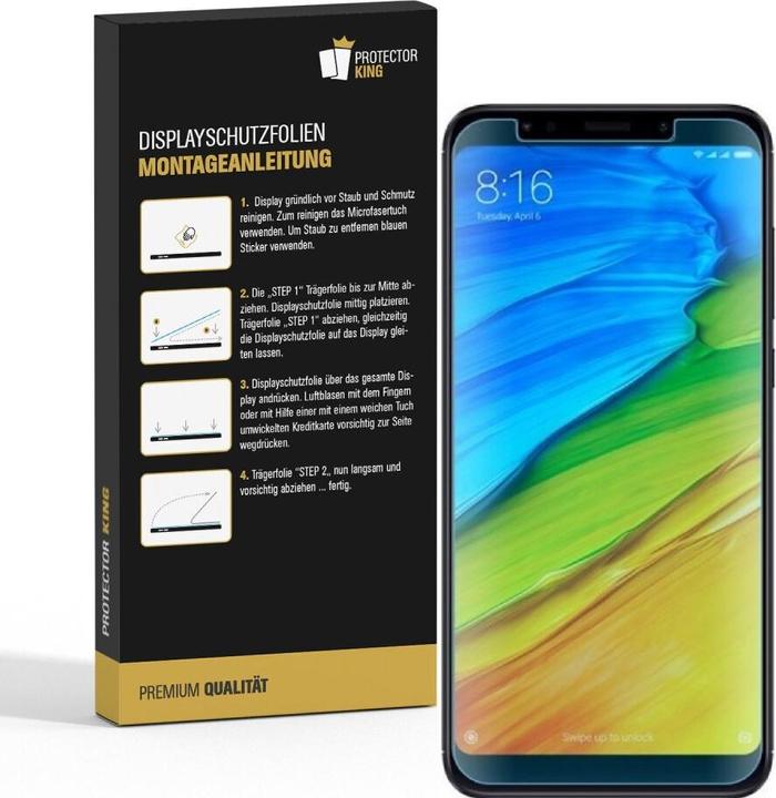Actual product image Protectorking 2x Panzerfolie Anti-Shock HD Klar (2 Piece, Xiaomi Redmi 5)