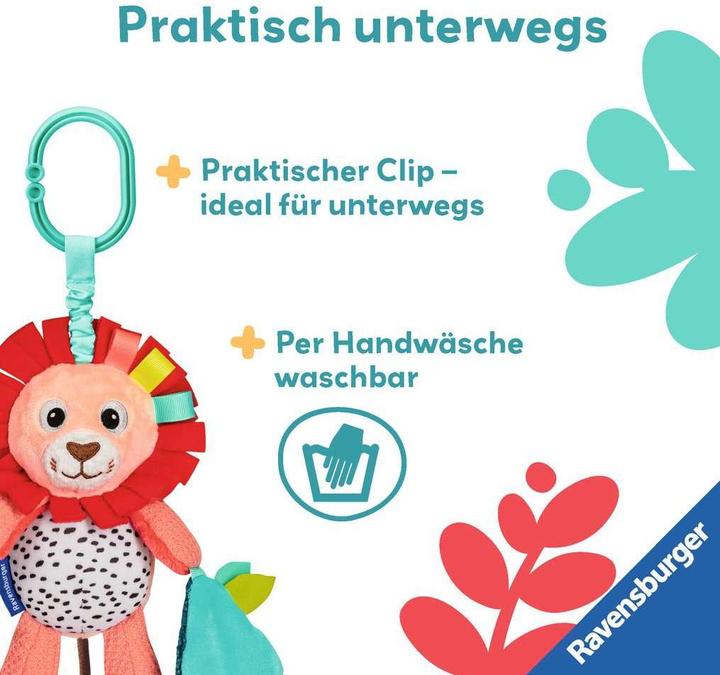 Image du produit Ravensburger 4850 play+ lion hochet, doudou avec hochet, clip de fixation, aide à la dentition