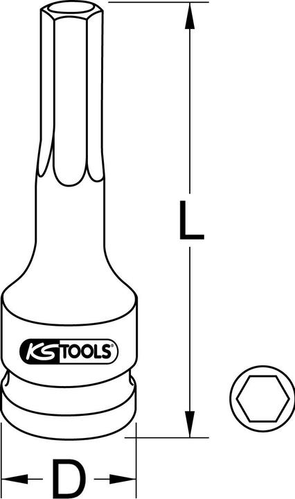 Produktbild KS Tools 1/2" Kraft-Bit-Stecknuss (19 mm)