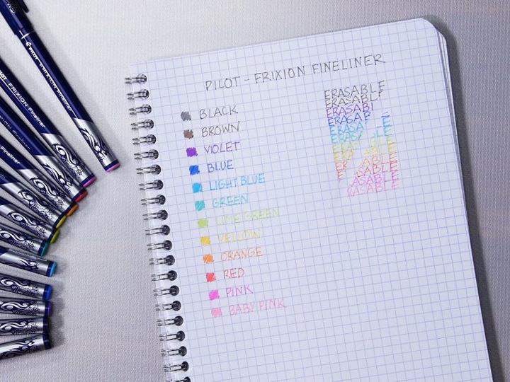Immagine prodotto Pilot FriXion Fineliner x3 Fancy (Viola, Rosa, Verde chiaro, Blu scuro, 3 x)