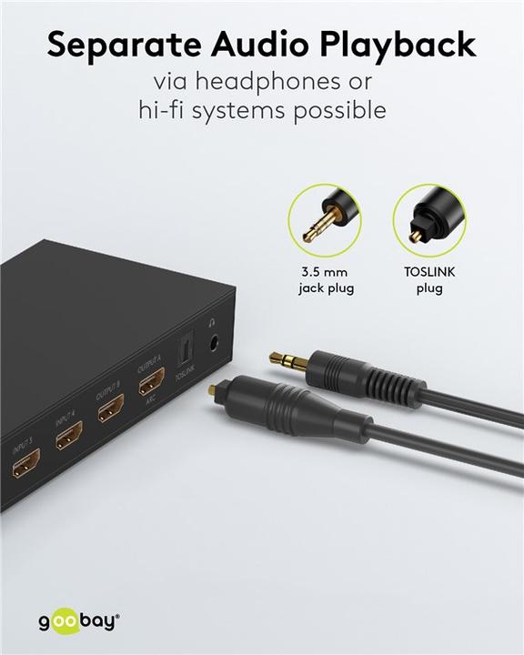 Actual product image Goobay HDMI Matrix Switch 4 to 2 4K @ 30 Hz