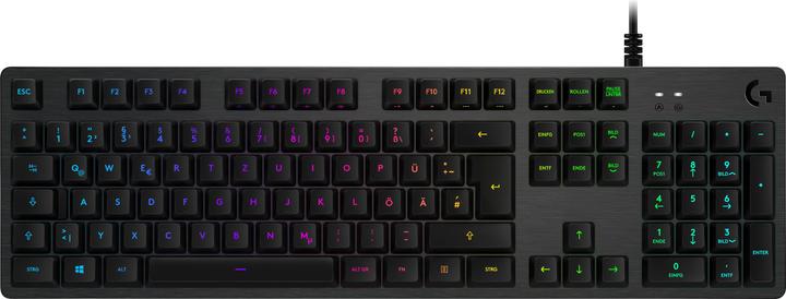 Logitech G Mechanical gaming keyboard G512 with cable, USB 2.0, QWERTZ, carbon fibre, RGB (DE, Cable)