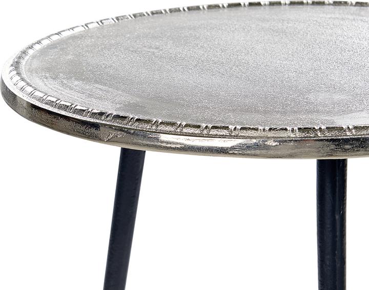 Produktbild Beliani Beistelltisch silber / schwarz rund ⌀ 43 cm TELFER (43 x 43 x 55 cm)