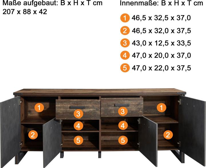 Produktbild Trendteam Prime Pier (207 x 42 x 88 cm)