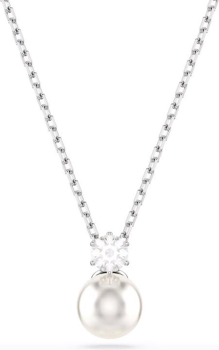 Swarovski Matrix Halskette Kristallperle Rundschliff Weiss (Swarovski Metall)