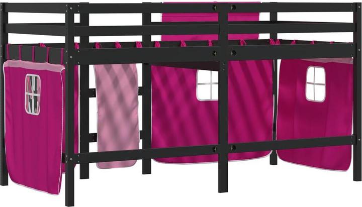 Image du produit VidaXL Lit superposé pour enfant avec rideaux Rose (80 x 200 cm)