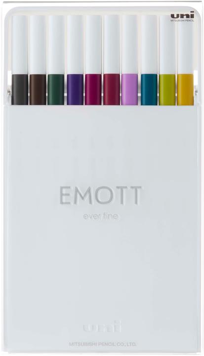 Uni-ball Faserschreiber Emott Calmtone 0.4 mm, 10er-Set (Multicolor, 10 x)