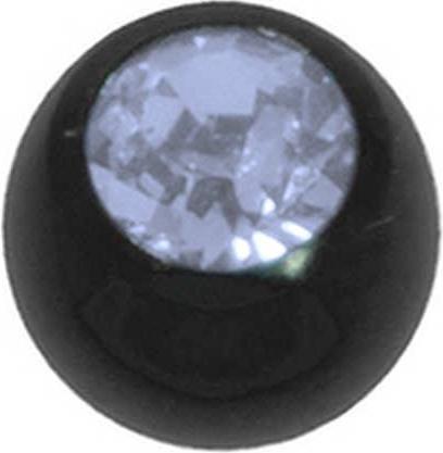 Bijouteria 1.2mm Piercing-Kugel (Premium Kristall, Chirurgenstahl 316L, PVD Beschichtung (schwarz))