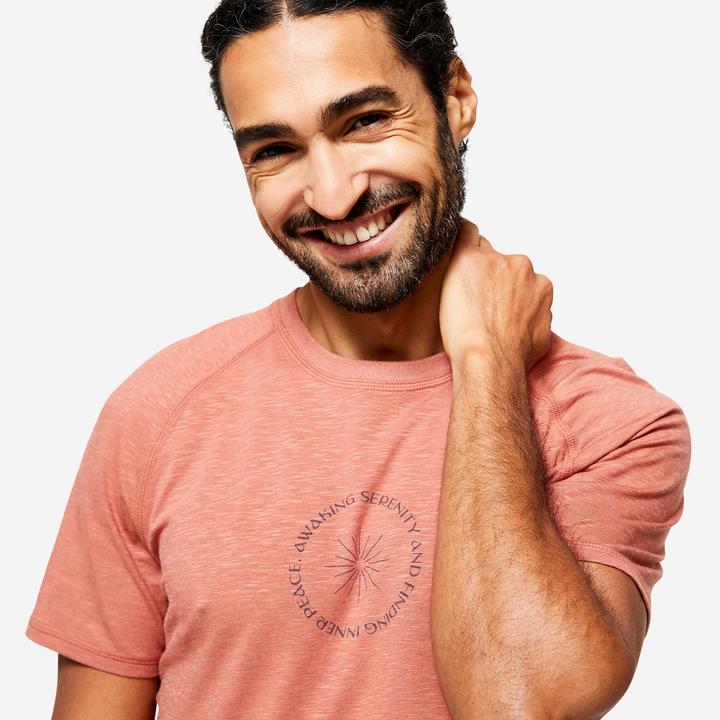 Produktbild Kimjaly T-Shirt Herren sanftes Yoga natürliches Material - terrakotta (S)