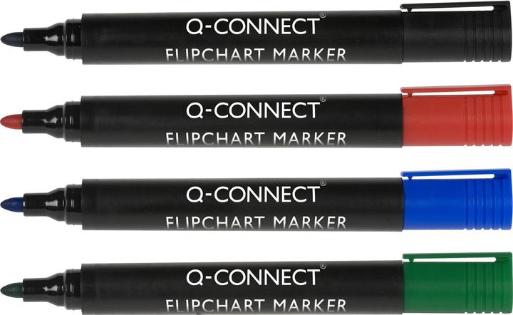 Q-Connect Flipchartmarker, rund, blau (Blau, 3 mm, 1 x)