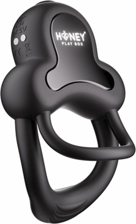 Honey Play Box Anello Vibrating Double Cock Ring Black