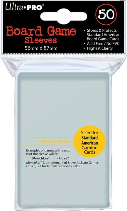 Actual product image Ultra Pro Card sleeves for board games Standard American Transparent
