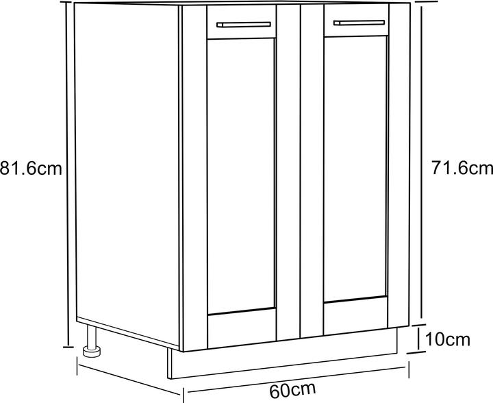 Produktbild VCM Küchenschrank B 60 cm Unterschrank Colura (60 x 46 x 82 cm)
