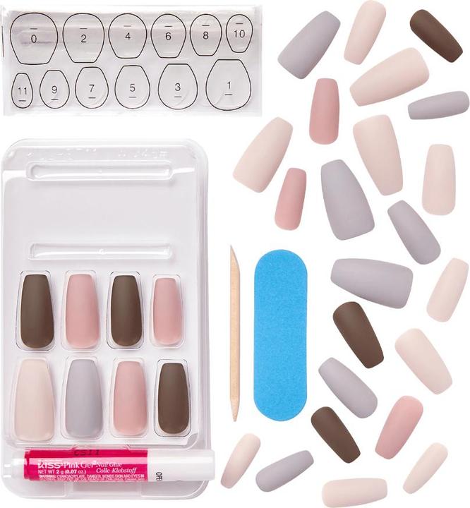 Produktbild Herba Kiss Voguish Nails - Chill Out (Kunstnägel, Rosa, Braun)