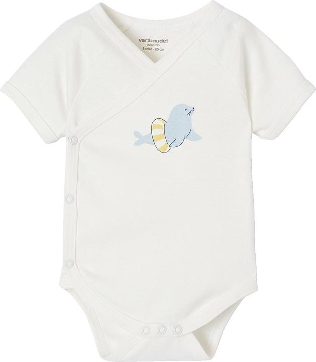 Actual product image Vertbaudet Bio-Kollektion: 5er-Pack Baby Kurzarm-Bodys in Wickelform (62)