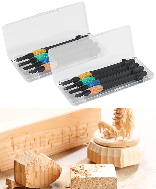 Produktbild AGT 2er-Set Holzschnitzwerkzeuge, je 4-teilig in robuster Dose