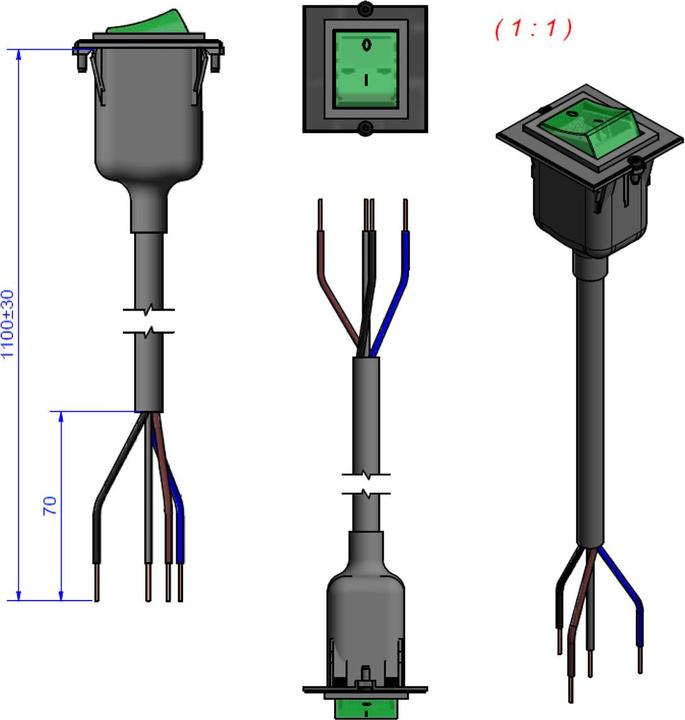 Actual product image Bachmann Custom module 2-pole switch green illuminated (Switch)