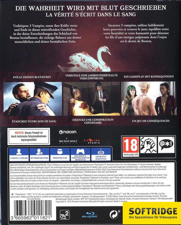 Image du produit Nacon Gaming Vampire : The Masquerade - Swansong (PS4, DE, FR)