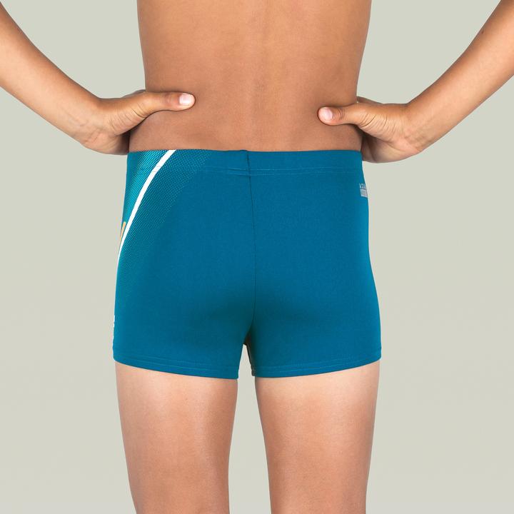 Image du produit Nabaiji Maillot boxer de bain natation Garçon - 500 Fitib bleu line beige (158)