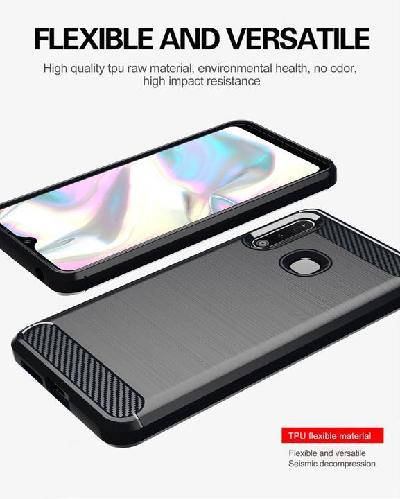 Actual product image Cadorabo TPU Ultra Slim carbon stainless steel Combi Cover (Samsung Galaxy A70e)
