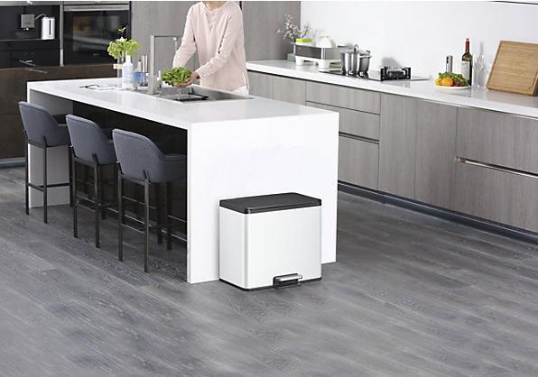 Image du produit EKO Poubelle à pédale Casa III blanc 15+15L (30 l)