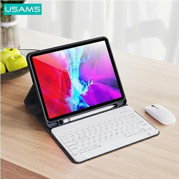 Actual product image Usams Etui Winro z klawiaturą iPad 10.2" fioletowe etui-biała klawiatura/purple cover-white keyboard