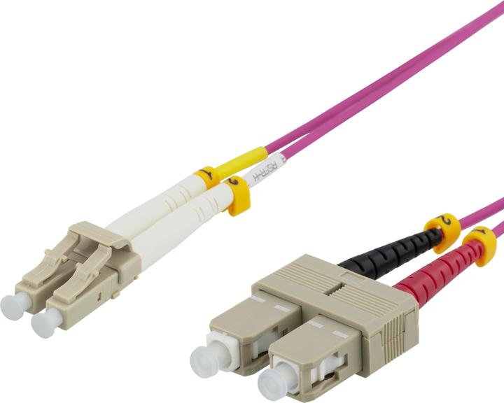 Produktbild Deltaco OM4 fiber cable LC - SC duplex multimode 50/125 15m (CAT7a, 15 m)
