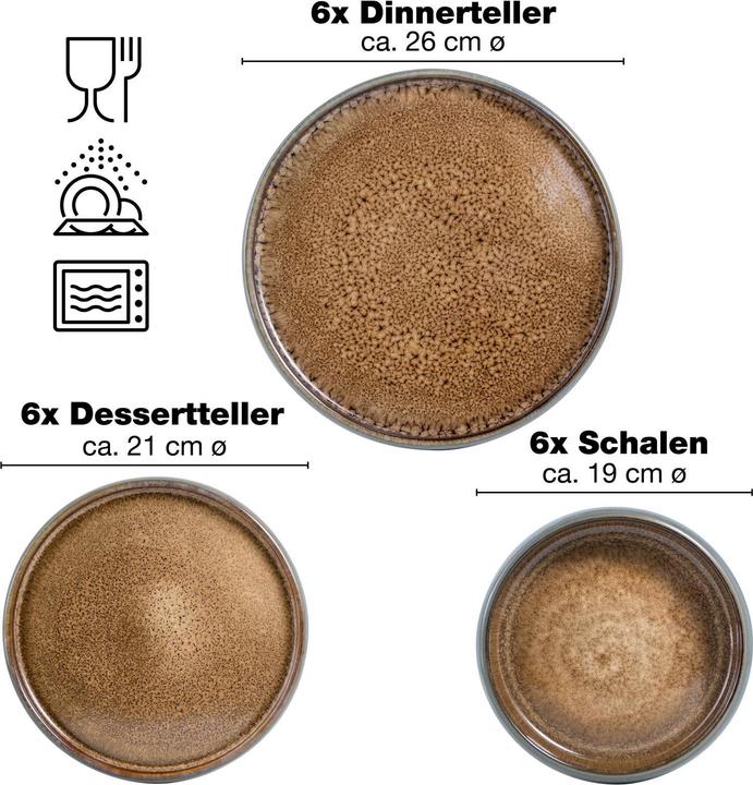 Produktbild Moritz & Moritz Steinzeug Geschirr Set (18 Stück)