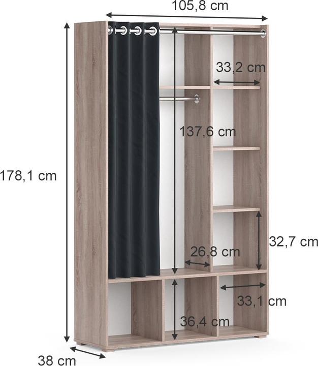 Actual product image Vicco Luigi (106 x 38 x 178 cm)