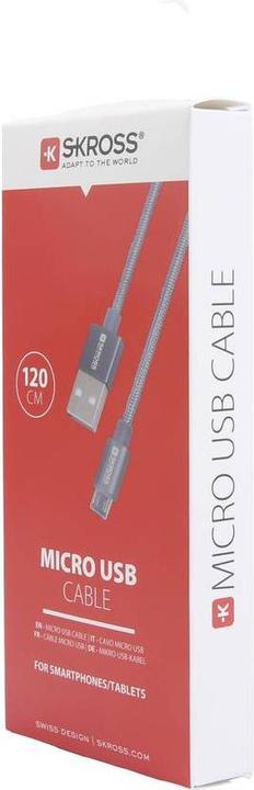 Actual product image Skross USB Cable Micro Cable, Braiding, 1.20m space gray (1.20 m, USB 2.0)