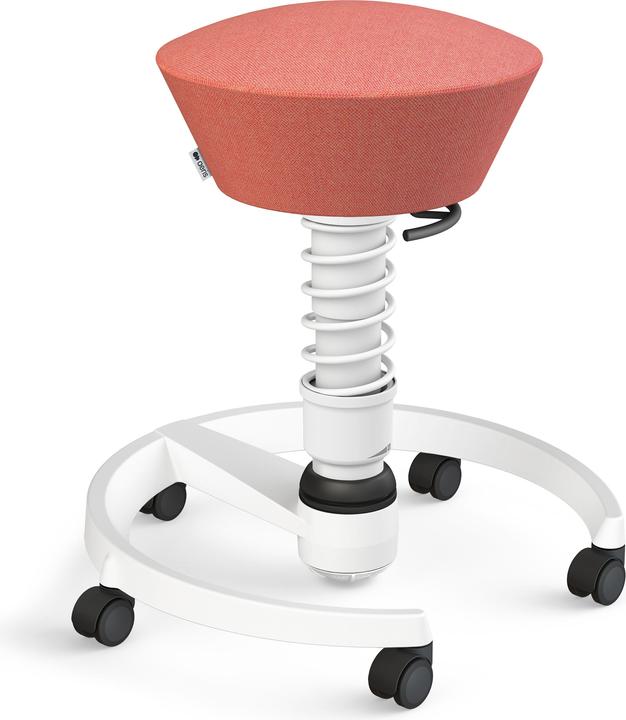 Aeris Office stool Swopper 102HBSTWH white/pink, with castors