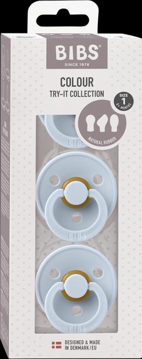 Produktbild Bibs Nuggi Try-it Colour Nuggis Baby Blue 0-6M 3er Pack (3 x, bis 6 Monate)