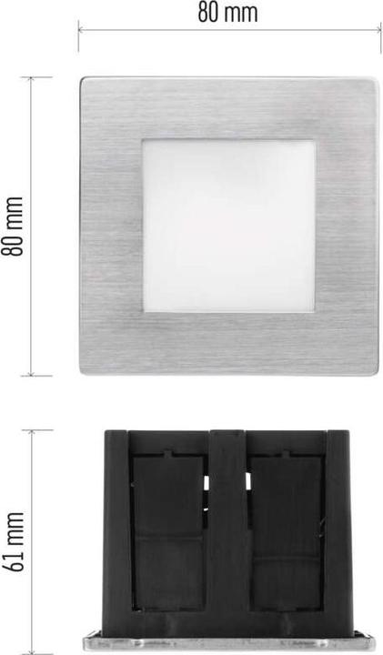 Produktbild Emos LED Treppenlicht – Einbauleuchte 80×80, 1,5W warmweiss IP65 (65 lm)