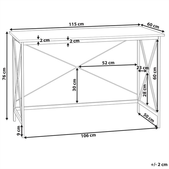 Immagine prodotto Beliani Scrivania in legno scuro 115 x 60 cm FUTON (115 x 60 x 76 cm)