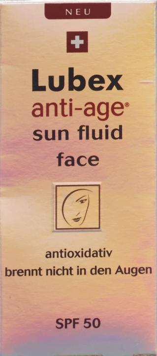 Actual product image Lubex anti-age Sun Fluif FACE UVA + B SPF 50+ (Sun cream face, SPF 50, 30 ml, 50 g)