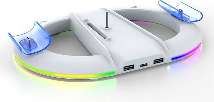 Produktbild - iPega P5S045 Vertical Charging Stand with RGB for PS5/PS5 Slim White (PS5)