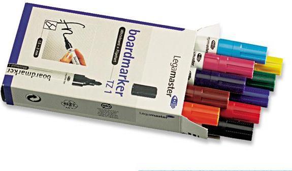 Image du produit Legamaster Marqueur de panneau TZ1 10 pièces assorties (Jaune, Pink, Vert, Bleu, Bleu clair, Rouge, Marron, Violet, Orange, Noir, 3 mm, 10 x)