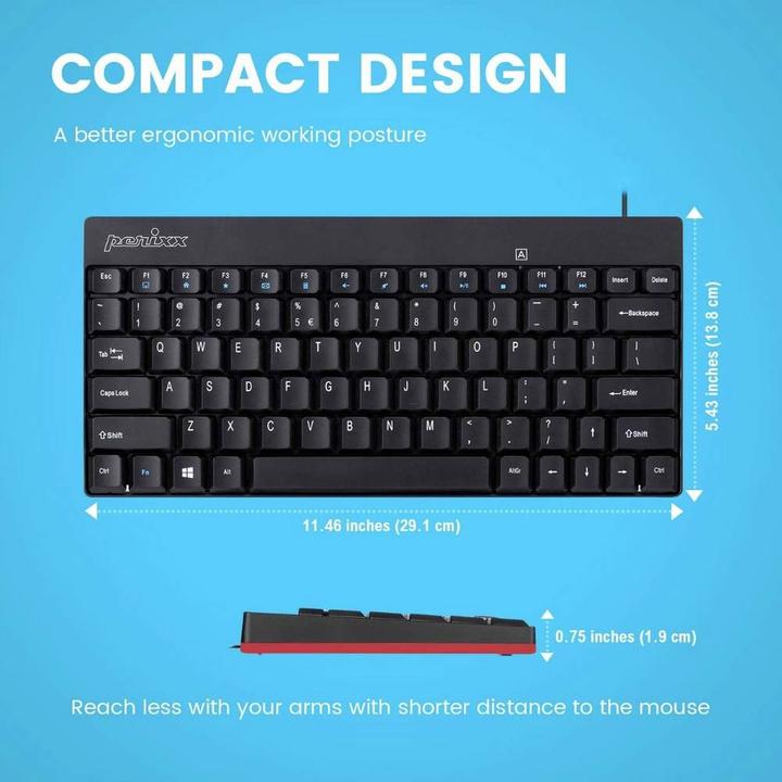 Actual product image Perixx USB keyboard German, QWERTY Black USB port (DE, Cable)