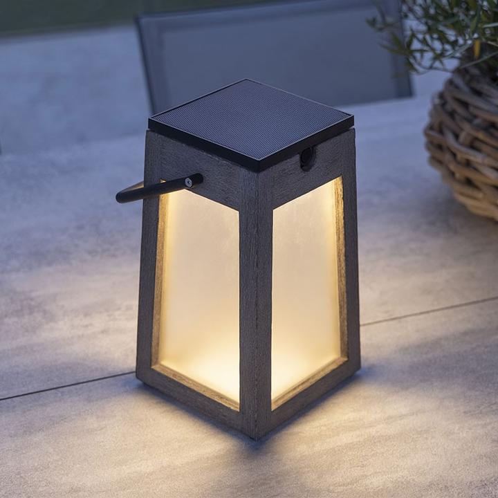 Produktbild Les Jardins Tecka Solarlaterne Teck 300 lumens (15 x 15 x 25 cm, 1 x)